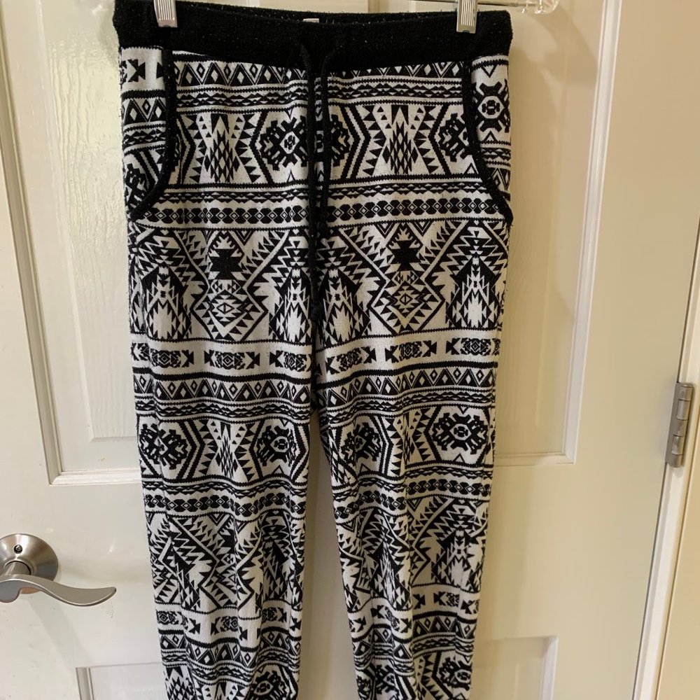 Black and White Tribal Print Joggers
